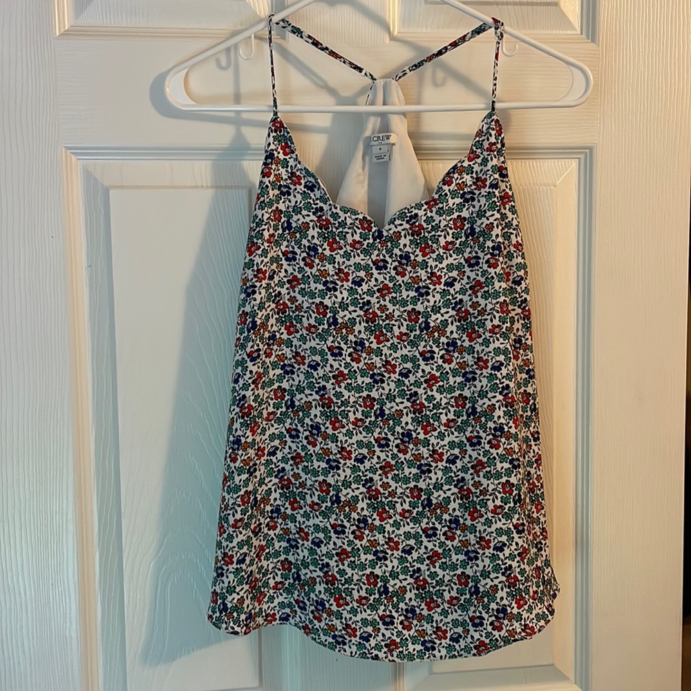 JCrew Floral Scalloped Cami